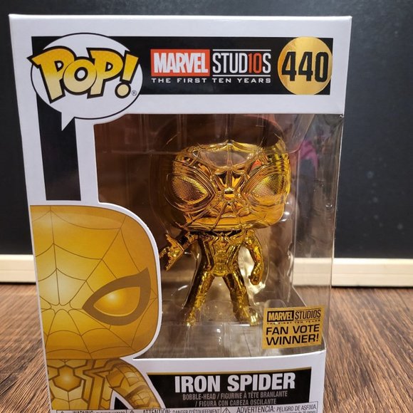 Marvel Studios The First Ten Years Iron Spider (Gold Chrome) Fan Vote Winner Pop - Picture 1 of 7
